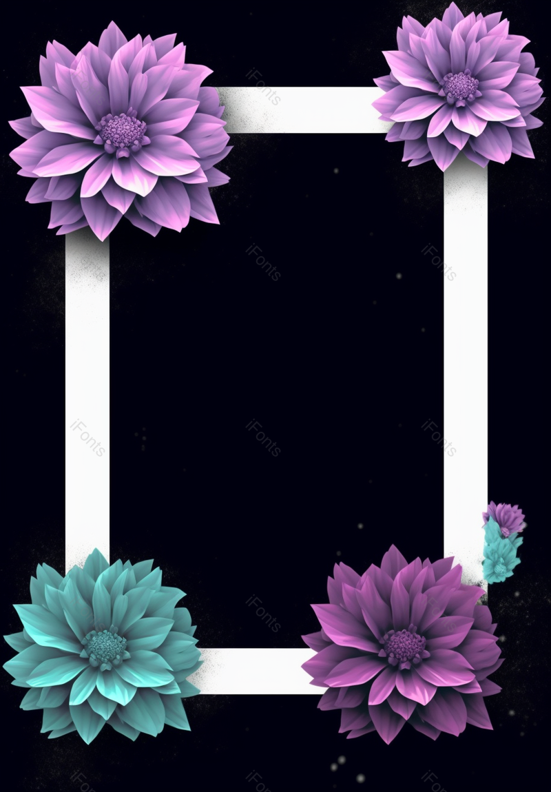 紫色花卉卡通立体边框背景,插画/手绘图,插画/手绘图库,插画/手绘图下载,插画/手绘